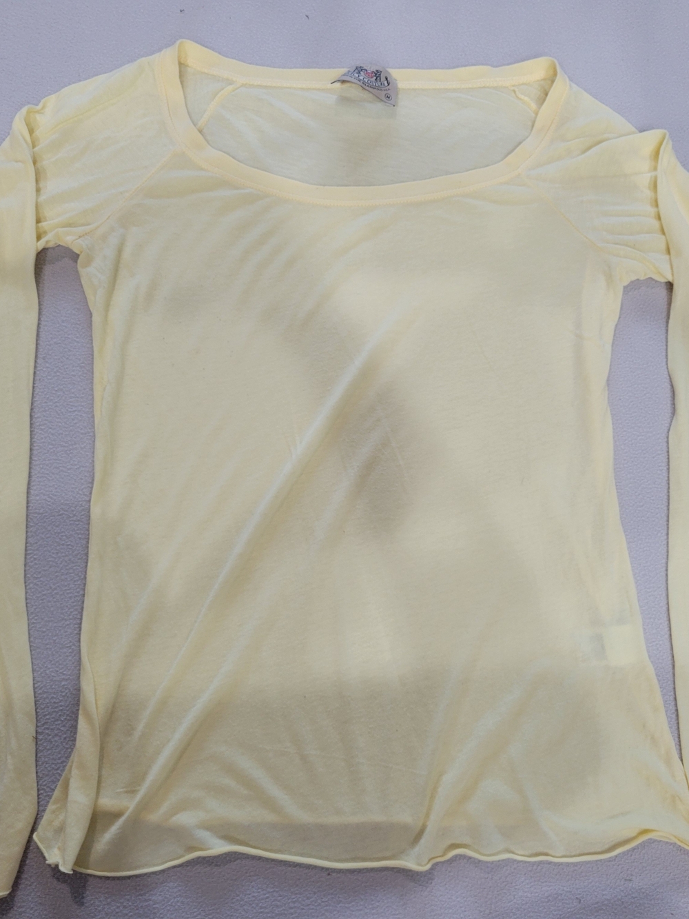 Vintage Juicy Couture Light Yellow Women’s Scoop Neck Long Sleeve Top